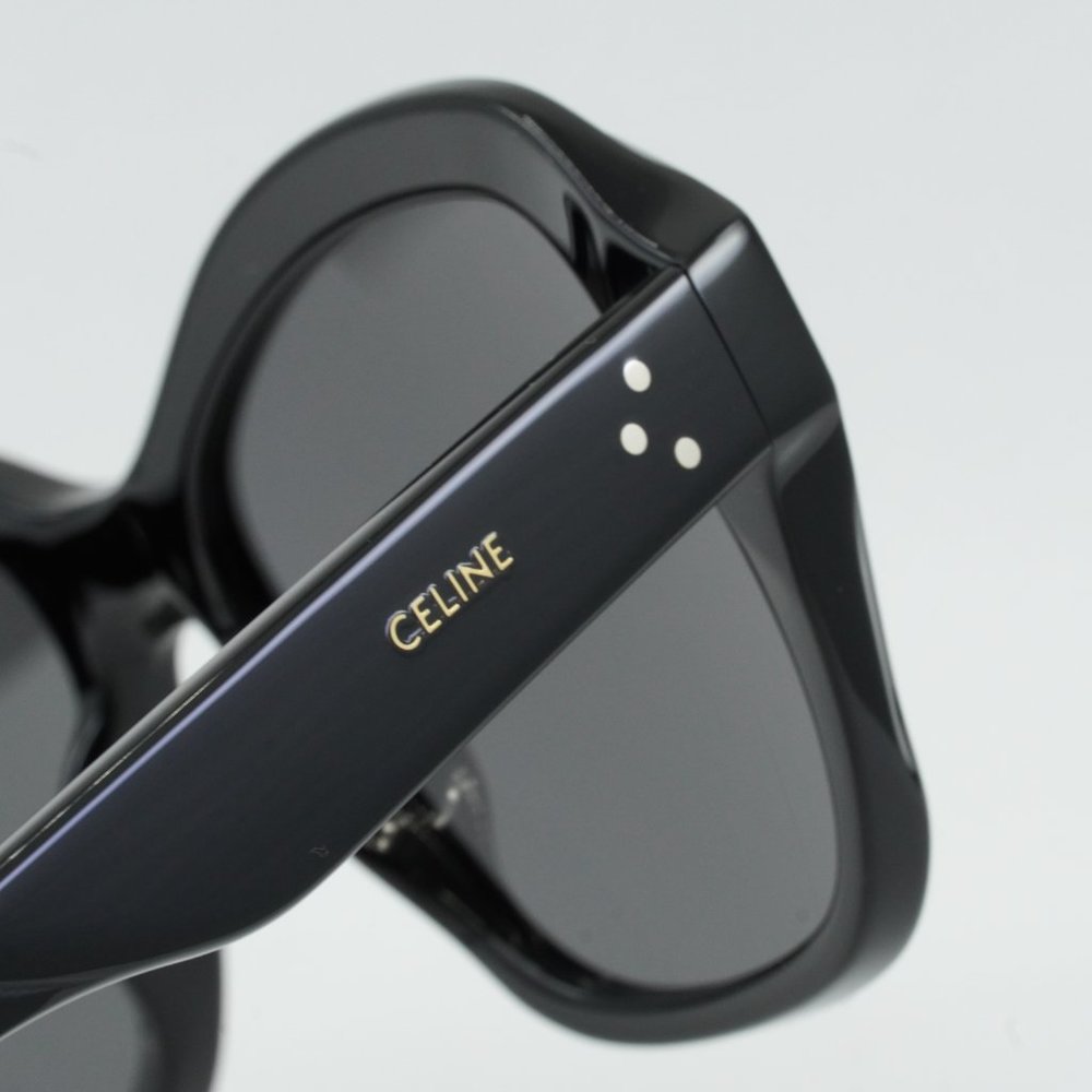 NEW CELINE CL40200I 01A SHINY BLACK /DARK GREY SUNGLASSES - Picture 8 of 11